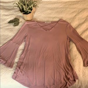 Lilac bell sleeve top (size small)